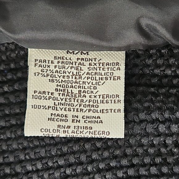 Sebby Collection Women's Medium M Black Faux Fur Sweater Vest EUC RN# 131159 - Picture 14 of 16